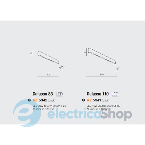 Настенный светильник Azzardo GALASSO 110 3000K BK AZ5341