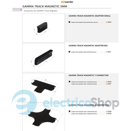 Ввод питания AZzardo GAMMA TRACK MAGNETIC 5mm DRIVER CONNECTOR BK 1 фаза AZ5328