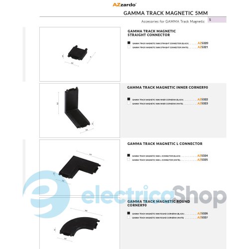 Адаптер для треков AZzardo GAMMA TRACK MAGNETIC 5mm ADAPTER SMALL BK AZ5310