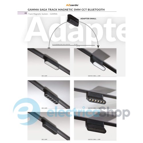 Магнитный трековый светильник AZzardo GAMMA KIRA TRACK MAGNETIC 5mm 12W CCT BLUETOOTH BK AZ5292
