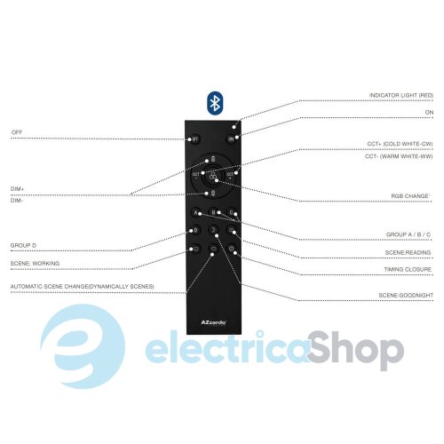 Пульт дистанційного керування AZzardo REMOTE CONTROL BLUETOOTH BK AZ5265
