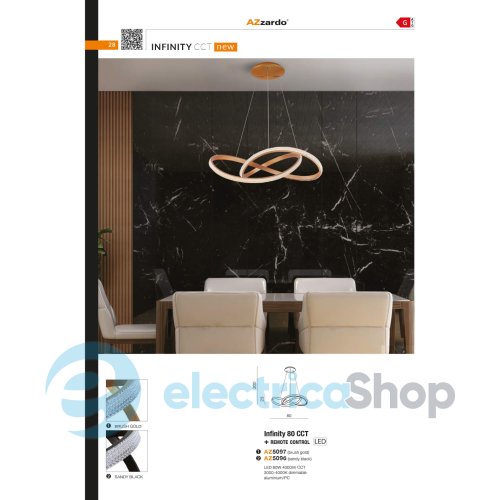 Підвісний світильник AZzardo INFINITY 80 CCT GO + REMOTE CONTROL AZ5097