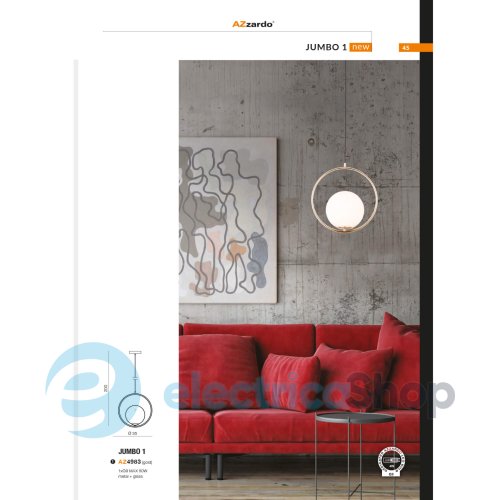 Подвесной светильник AZzardo JUMBO 1 PENDANT AZ4983