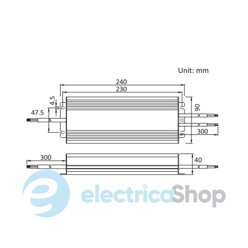 Блок питания 24V 250Вт IP67 JINBO JLV-24250KA-L герметичный, алюминиевый корпус (19031)
