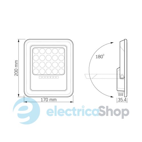 LED прожектор VIDEX 20W 500Lm 5000K 3,2V (VLE-FSO3-205) 27409 на сонячній панелі з пул