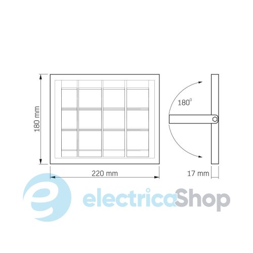 LED прожектор VIDEX 20W 500Lm 5000K 3,2V (VLE-FSO3-205) 27409 на сонячній панелі з пул