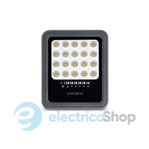 LED прожектор VIDEX 20W 500Lm 5000K 3,2V (VLE-FSO3-205) 27409 на сонячній панелі з пул