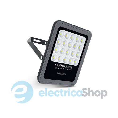 LED прожектор VIDEX 20W 500Lm 5000K 3,2V (VLE-FSO3-205) 27409 на сонячній панелі з пул