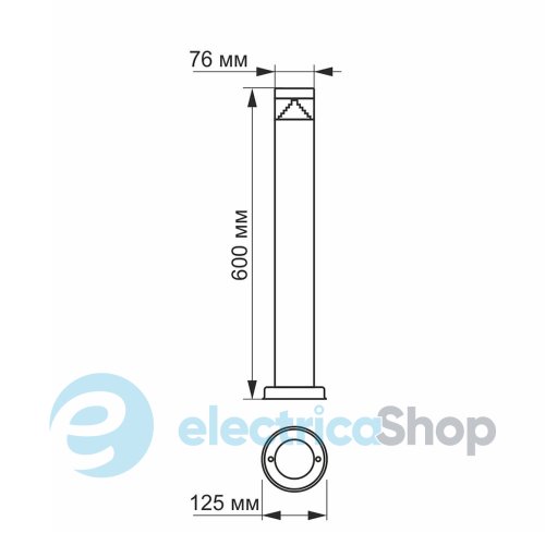 Парковий стовпчик VIDEX LED AR05 IP54 3W 2700K 60 см (VL-AR05-03062S) 26558