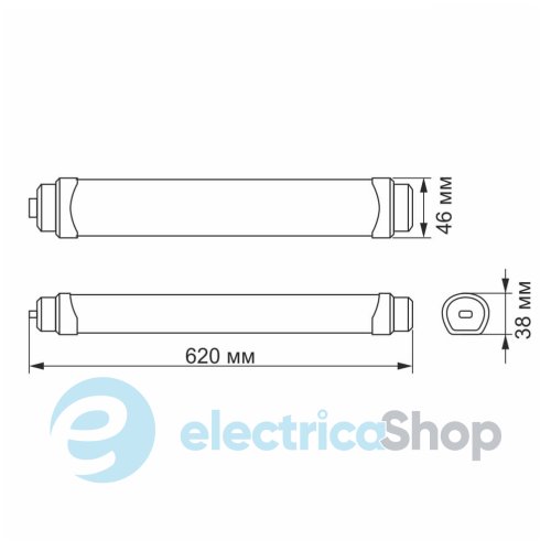 LED светильник IP65 линейный магістральний VIDEX 18W 0,6М 5000K