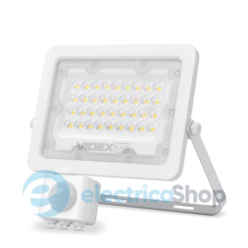 LED прожектор VIDEX F2e 30W 5000K VL-F2e305W-S 26265 з датчиком руху та освітленості