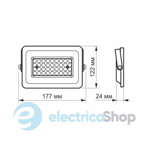 LED прожектор VIDEX F2e 30W 5000K VL-F2e-305W 26330