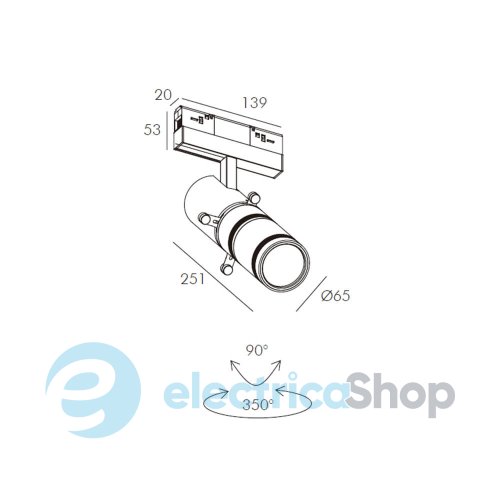 Світильник для магнітних систем Skarlat PICO RGD2031 28W BK 4000K