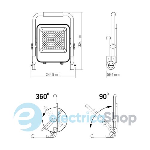 LED прожектор VIDEX PREMIUM F2A 50W 5000K IP65 VL-F2A-505 акумуляторний