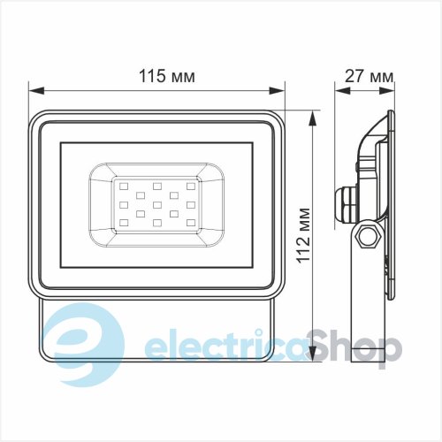 LED прожектор VIDEX Fe 10W 5000K 12V VL-Fe105W-12V 26460