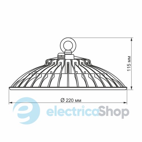 Підвісний світильник VIDEX висотний 50W 5000K 7500Lm 220V VL-HBe-505W 24368