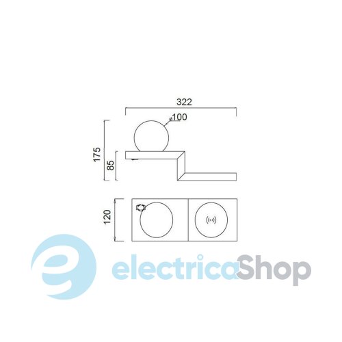 Настенный светильник Mantra ZANZIBAR 6753 LED 6W 3000K Wireless Charging