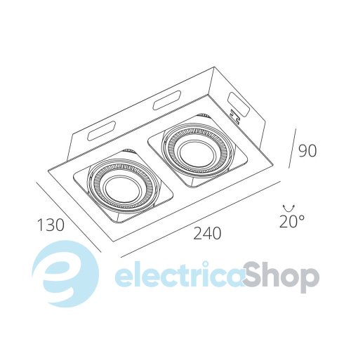 Точечный встраиваемый светильник Skarlat SUIL RGL7115-2 2х12W WH+BK 3000K