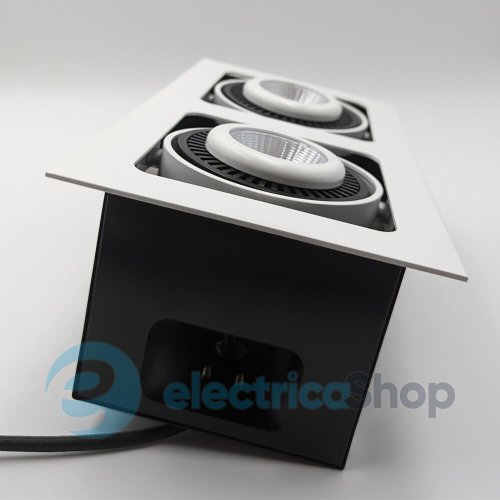 Точечный встраиваемый светильник Skarlat SUIL RGL7115-2 2х12W WH+BK 4000K