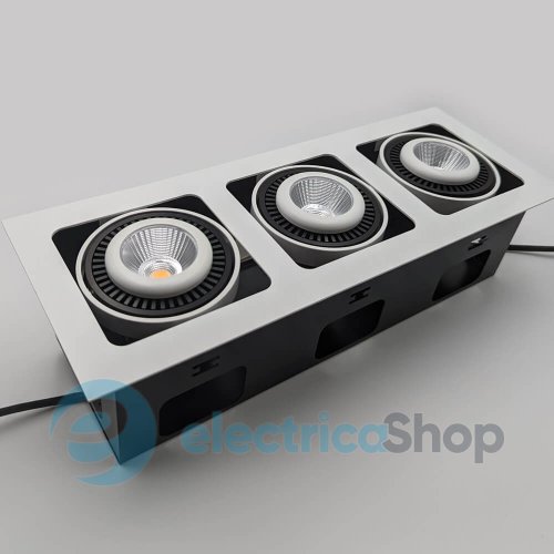 Точечный встраиваемый светильник Skarlat SUIL RGL7115-3 3х12W WH+BK 3000K