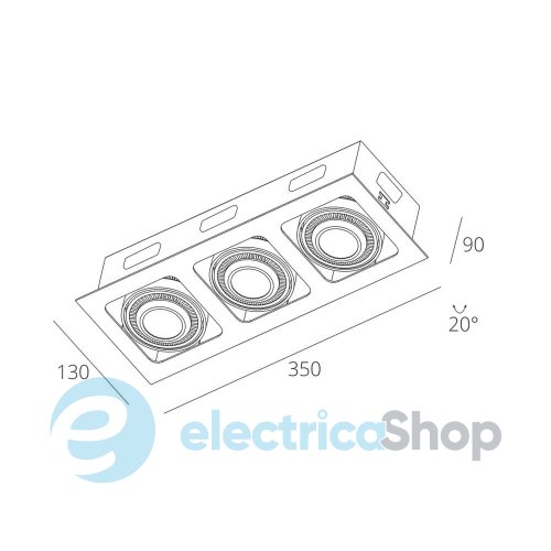 Точечный встраиваемый светильник Skarlat SUIL RGL7115-3 3х12W WH+BK 4000K