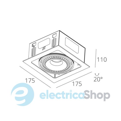 Точечный встраиваемый светильник Skarlat SUIL RGL7116-3 3х18W WH+BK 3000K
