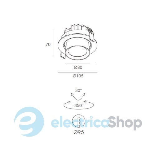 Вбудований світильник Skarlat TUBO RSL74251 15W WH+BK 4000K