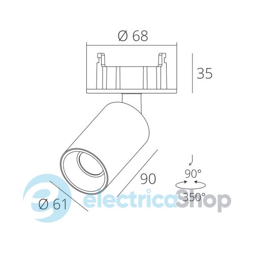 Вбудований світильник Skarlat REM RSL74097 12W WH+BK 4000K