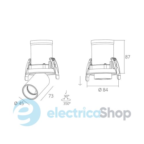 Встраиваемый светильник Skarlat СINI RSL74078 7W WH+BK 3000K