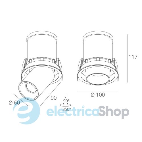 Встраиваемый светильник Skarlat СINI RSL74058 12W WH+BK 4000K