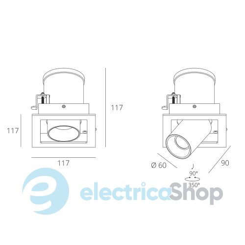 Встраиваемый светильник Skarlat BLIS RGL7117-1 1х12W WH+BK 4000K