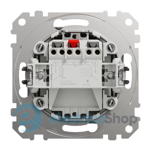 Кнопочный 2-кл выключатель 10A SE Sedna Design SDD113118 алюминий
