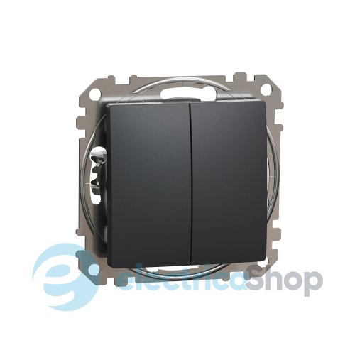 Кнопочный 2-кл выключатель 10A SE Sedna Design SDD114118 черный