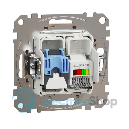 Розетка телекоммуникационная RJ45+RJ11 6UTP SE Sedna Design SDD112468 бежевый