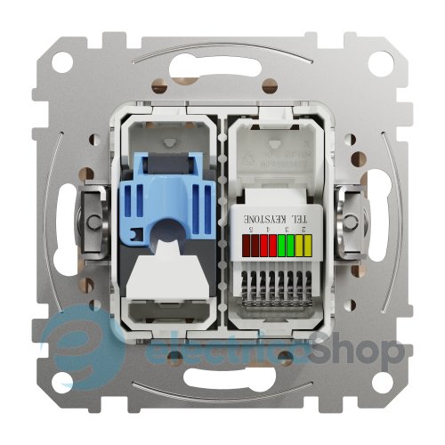 Розетка телекоммуникационная RJ45+RJ11 6UTP SE Sedna Design SDD112468 бежевый