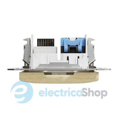 Розетка телекомунікаційна RJ45+RJ11 6UTP Sedna Elements SDD180468 береза