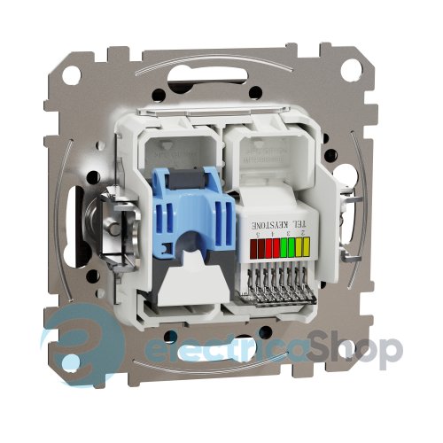 Розетка телекоммуникационная RJ45+RJ11 6UTP SE Sedna Elements SDD181468 венге