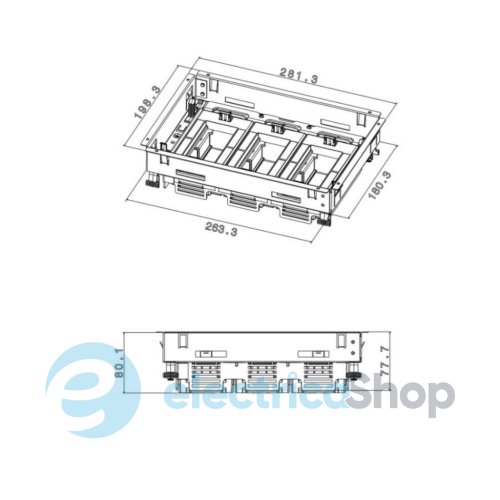 Основа для установки ЭУИ в пол (гориз.положение) с регулировкой по высоте стандартное исполнение 12 мод. Legrand 88020