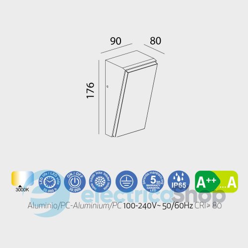 Вуличний настінний світильник Mantra SOLDEN WALL LAMP OUTDOOR LED IP65 7073