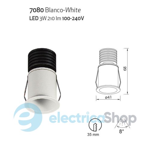 Точечный светильник Mantra GUINCHO SPOT RECESSED LED 2700K 7080