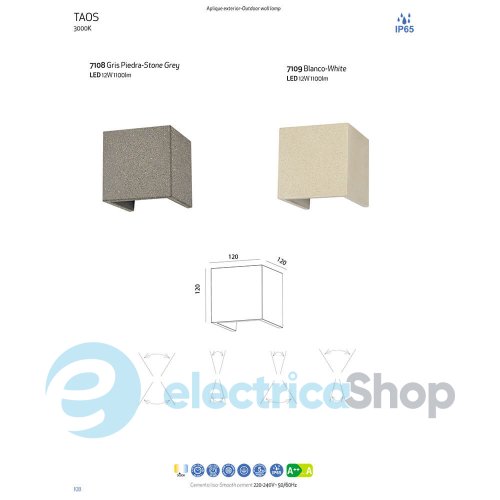 Уличный светильник Mantra TAOS WALL LAMP OUTDOOR IP65 7109