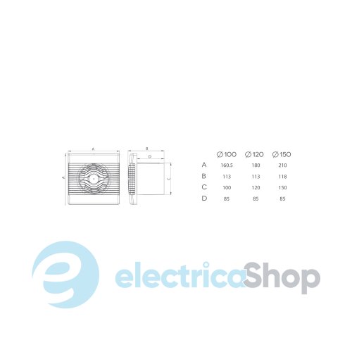 Вытяжной вентилятор AirRoxy 01-016 pRemium Ø 100 HS с датчиком влажности