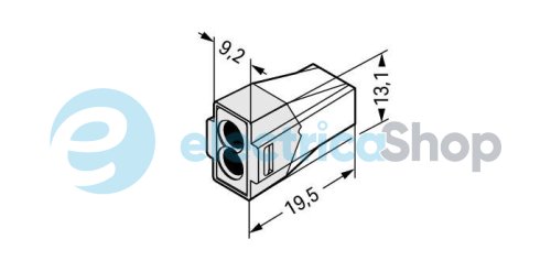 Клема Wago 773-602 (2 монолітних дроти 0,5-4,0 мм²)