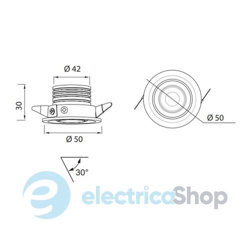 Точечный светильник Mantra NEPTUNO SPOT RECESSED LED 3W 2700K 7828