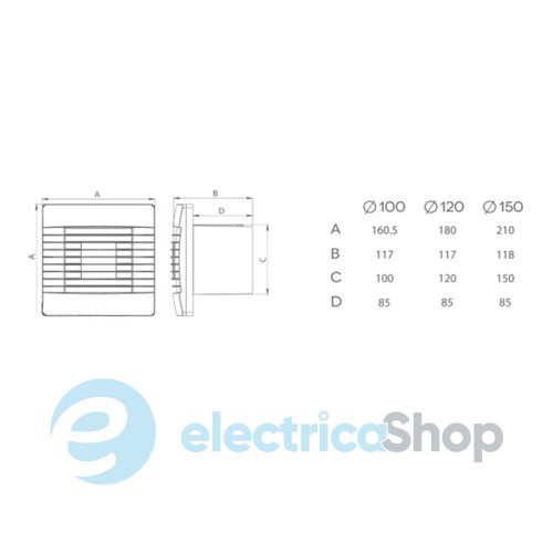 Вытяжной вентилятор AirRoxy Standard 01-025 pRestige Ø 100 ZG с автоматическими жалюзи