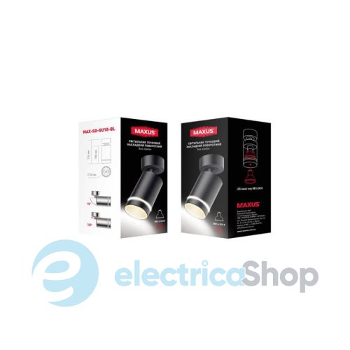 Точечный накладной светильник MAXUS Surface Downlight Base MR16 GU10 (MAX-SD-GU10-BL)