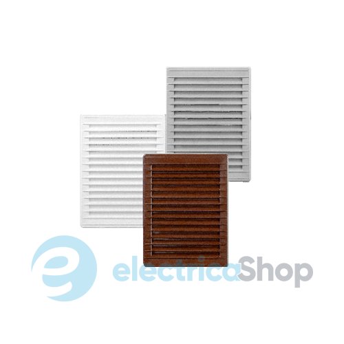 Решетка прямоугольная вентиляционная с сеткой от насекомых AirRoxy AKUzSs 140x210, коричневая 02-341