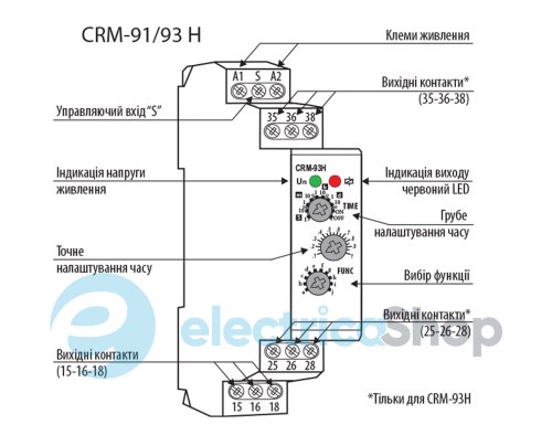 Багатофункціональне реле часу CRM-91H 230V (1x16A_AC1) ETI 2470070
