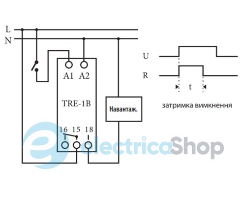 Реле часу TRE-1B (затримка вимкнення) ETI 2470028