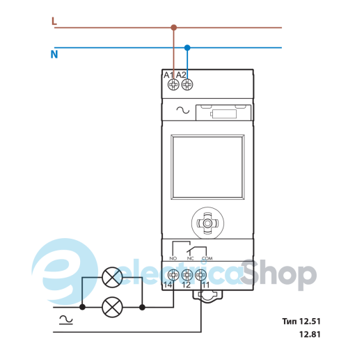 Цифрове астрономічне реле часу 1ПК 16А/230V NFC Finder 12.81.8.230.0000